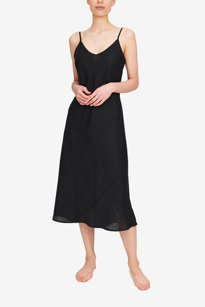 Buy Natural Silk Slip Dress Black Maxi 100% Silk Cami Dress Black
